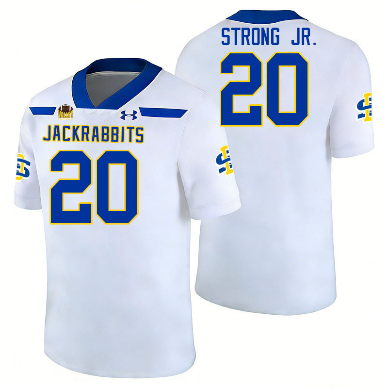 South Dakota State Jackrabbits #20 Pierre Strong Jr. College Football Jerseys,Uniforms-White